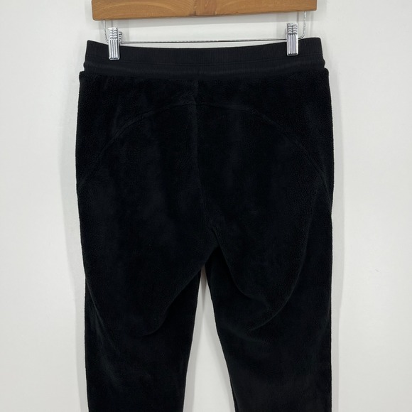 Athleta Fleece Sweatpants Women's S Black‎ Drawstring Tapered Pockets Logo Yoga - Picture 6 of 9